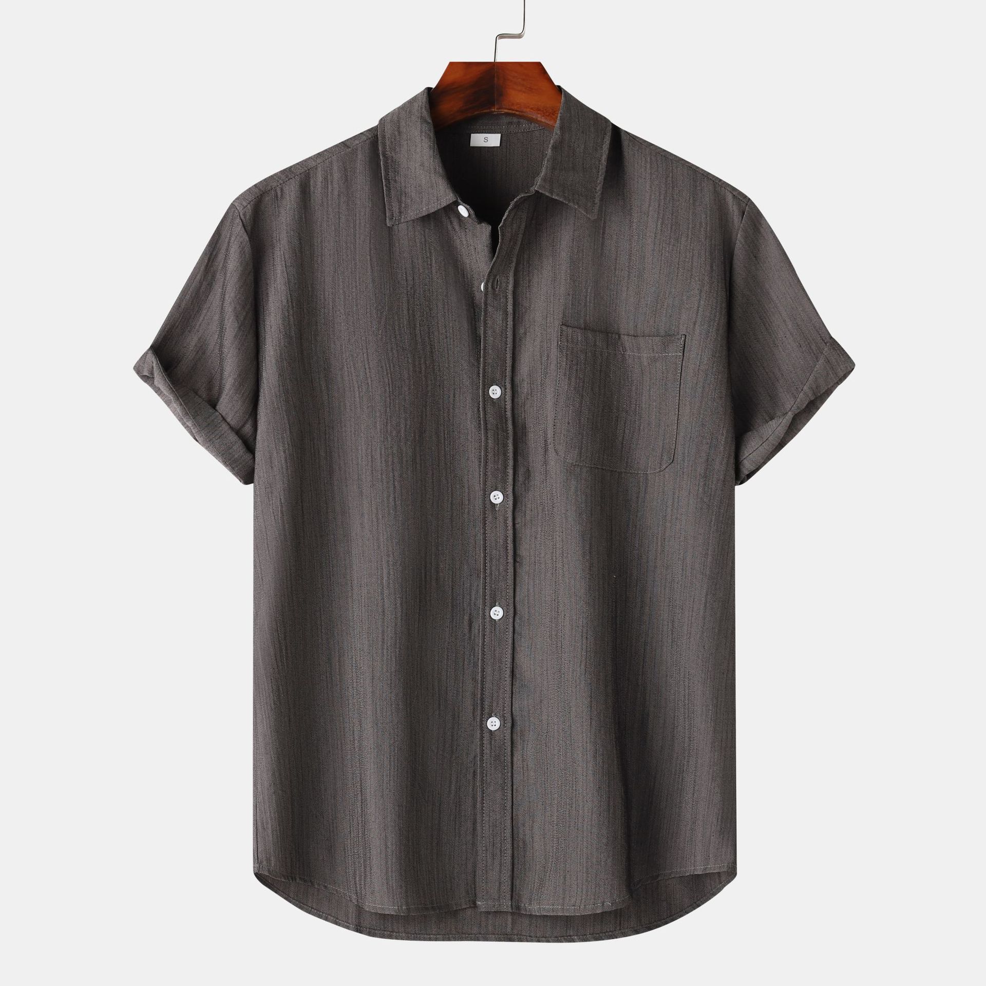 European And American Summer Short Sleeve Casual Cardigan Men's Shirt - Image 7