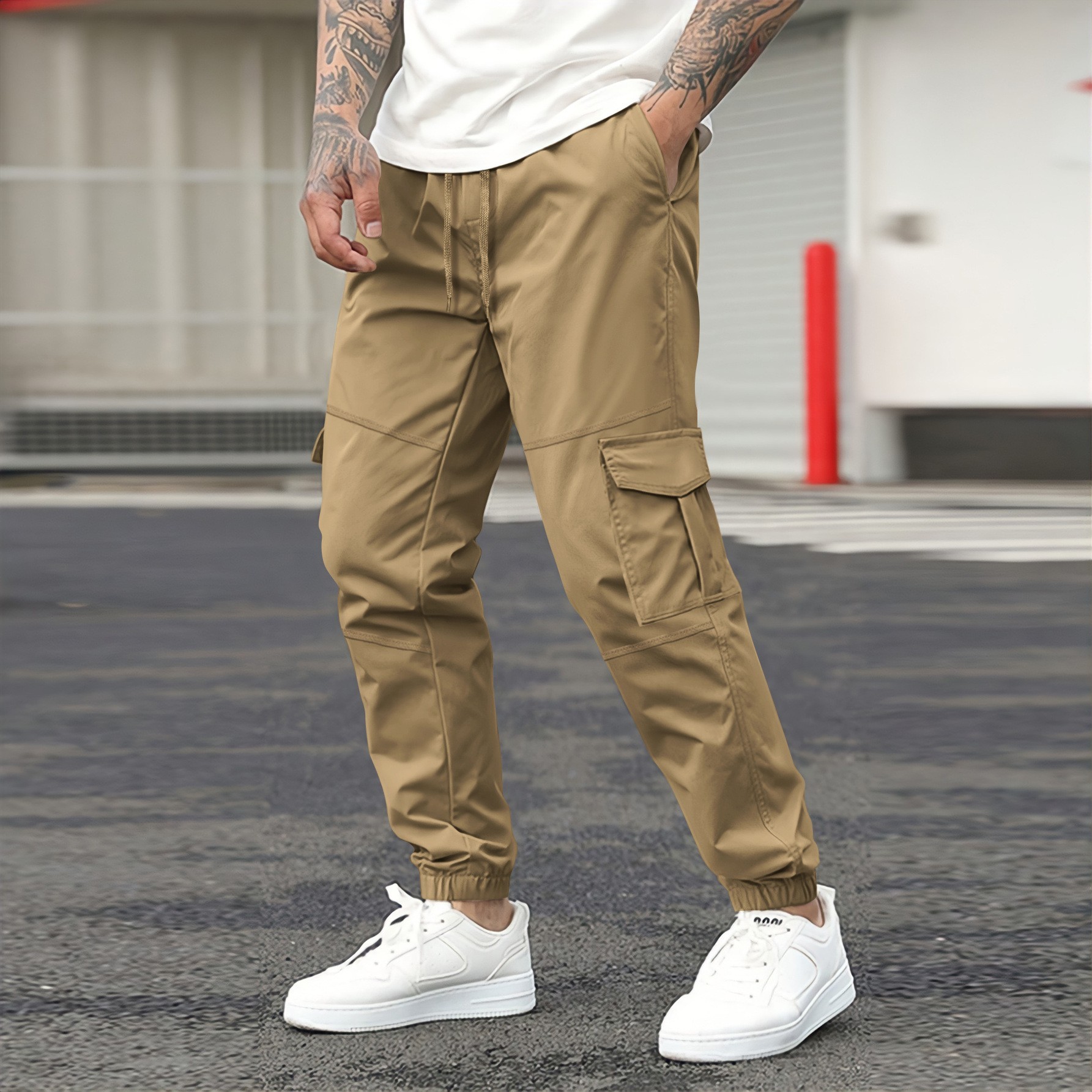 Fashion Solid Color Casual Sports Jogger Pants - Image 4