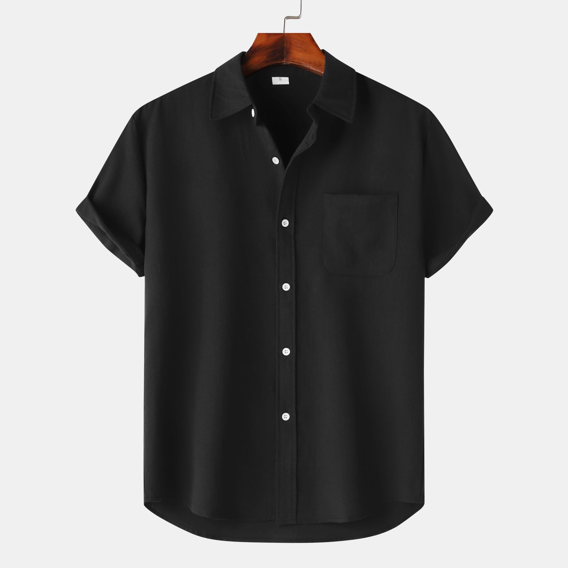 European And American Summer Short Sleeve Casual Cardigan Men's Shirt - Image 4