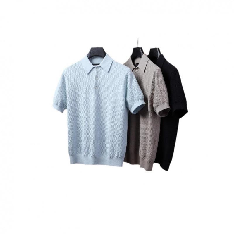 Soft And Comfortable Men's Knitted Short Sleeve - Image 2