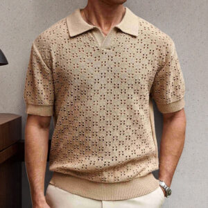 Fashion Dovetail Collar Tencel Men's Casual Sweater