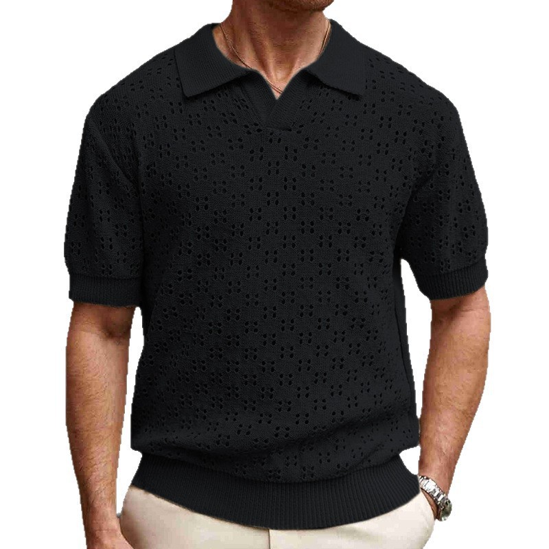 Fashion Dovetail Collar Tencel Men's Casual Sweater - Image 3