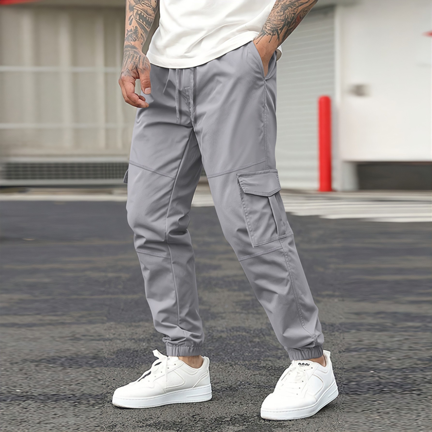 Fashion Solid Color Casual Sports Jogger Pants - Image 3