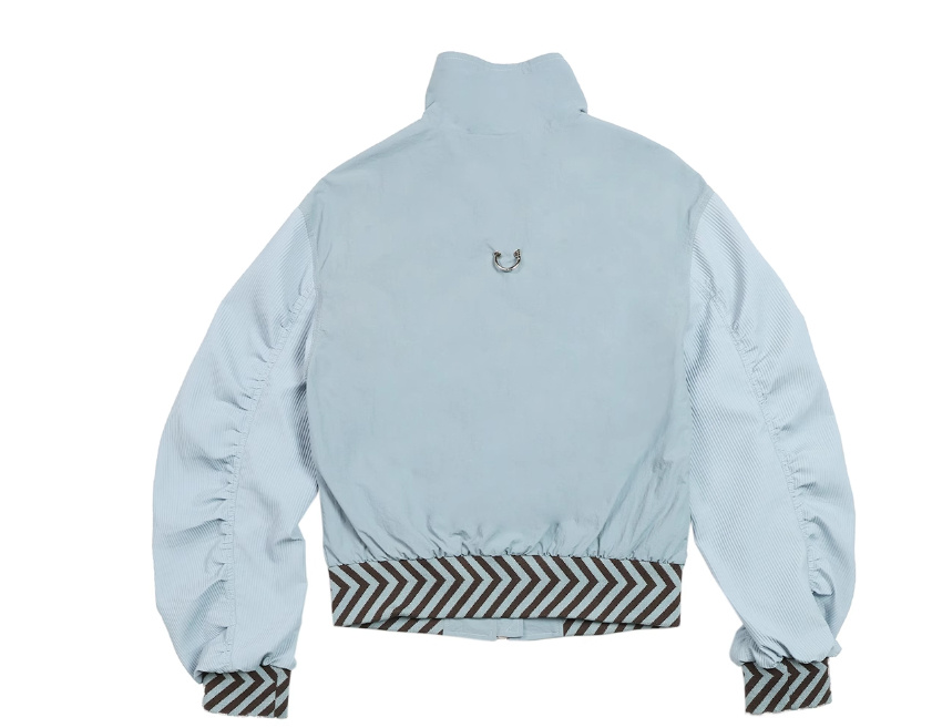 Stand Up Collar Splicing Double Zipper Jacket Women's Versatile Design - Image 4