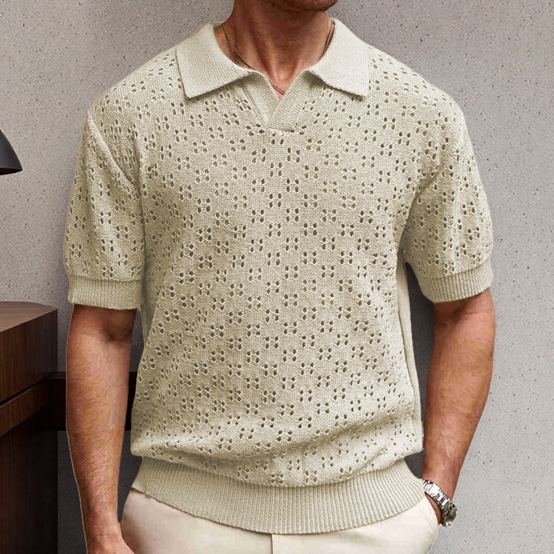 Fashion Dovetail Collar Tencel Men's Casual Sweater - Image 7