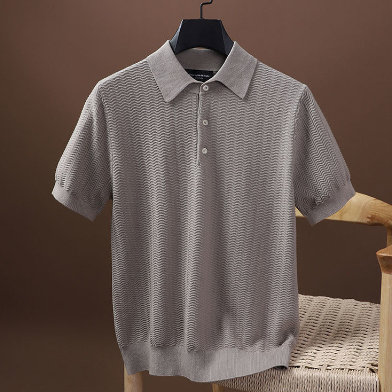 Soft And Comfortable Men's Knitted Short Sleeve - Image 5