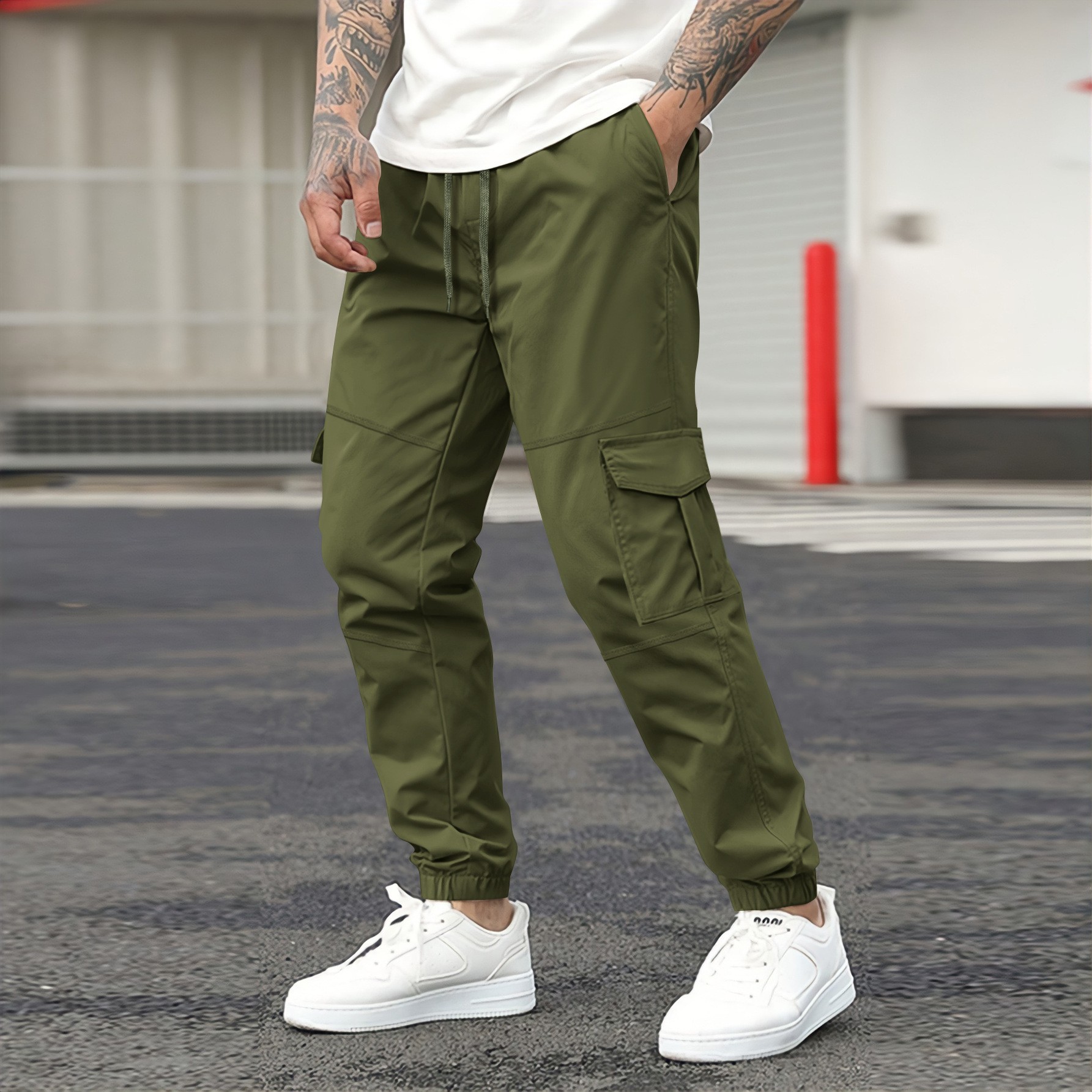 Fashion Solid Color Casual Sports Jogger Pants - Image 5